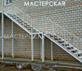 Наружная металлическая лестница в Брянске. Классика15